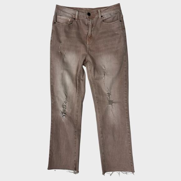 Grace & Lace Denim - Grace & Lace Size 6 Mel's Fave Distressed Cropped Straight Leg Colored Jeans